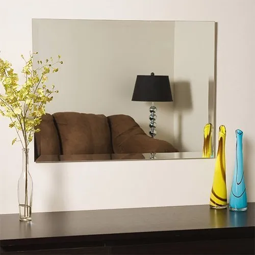 Quality Glass Premium Glass Frameless Decorative Mirror for Wall Bathrooms Home (Silver, 18 X 24 Inches, Unframed, Rectangular)