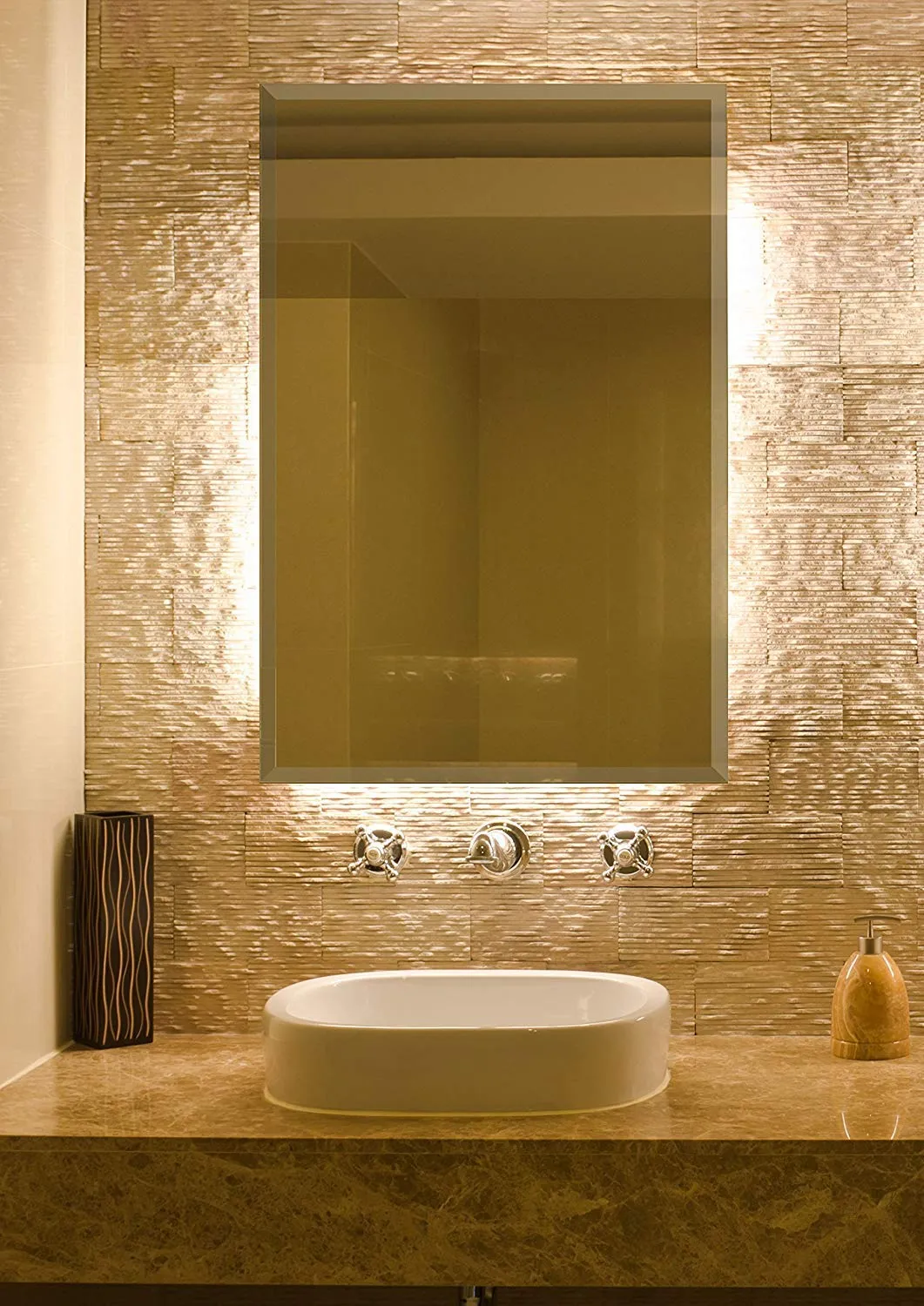 Quality Glass Premium Glass Frameless Decorative Mirror for Wall Bathrooms Home (Silver, 18 X 24 Inches, Unframed, Rectangular)