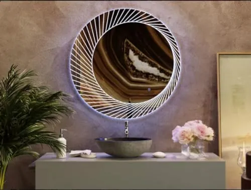Quality Glass Round LED Mirror for Bathroom - 24 x 24 Inch with Back Light, Touch Sensor, and 3 Light Effects LED 69