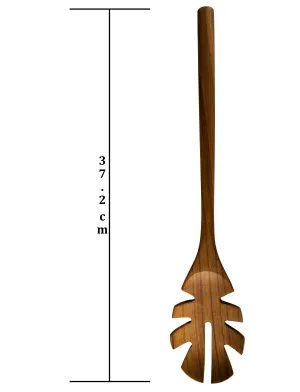 Single Teak Wood Spoon Long Handle Spaghetti Salad D Kitchen Utensil