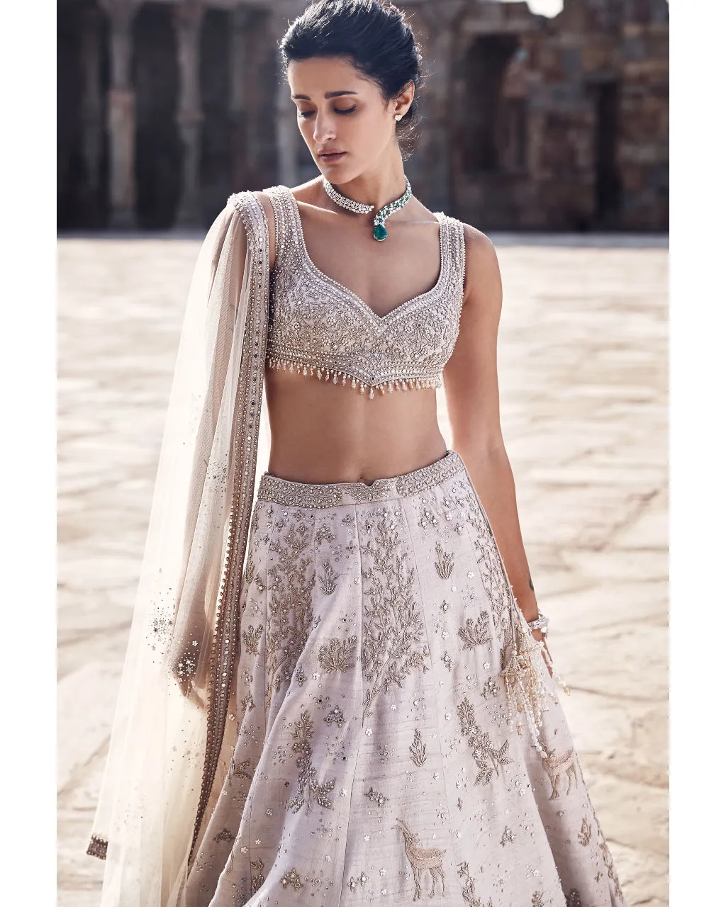 The Tuscan Ivory Landscape Of Dreams Lehenga Set